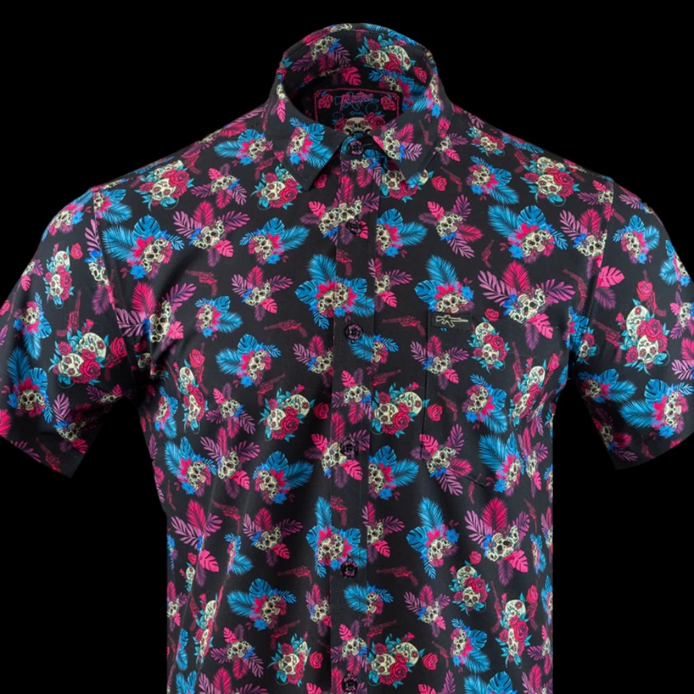 Retro Rifle Men's Full Button Down - Drinko